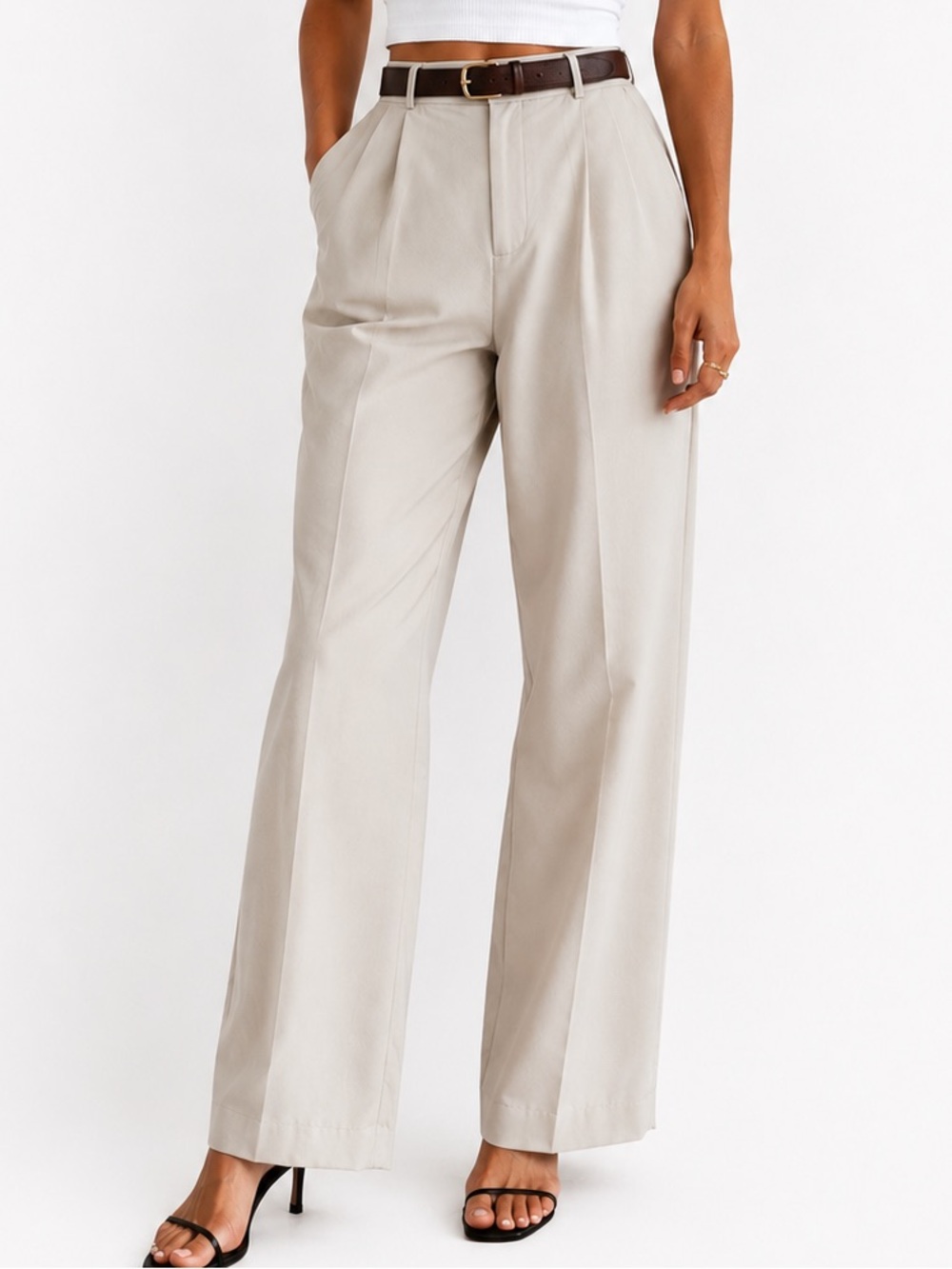 Koret Vintage cream 90s straight leg high waisted trousers